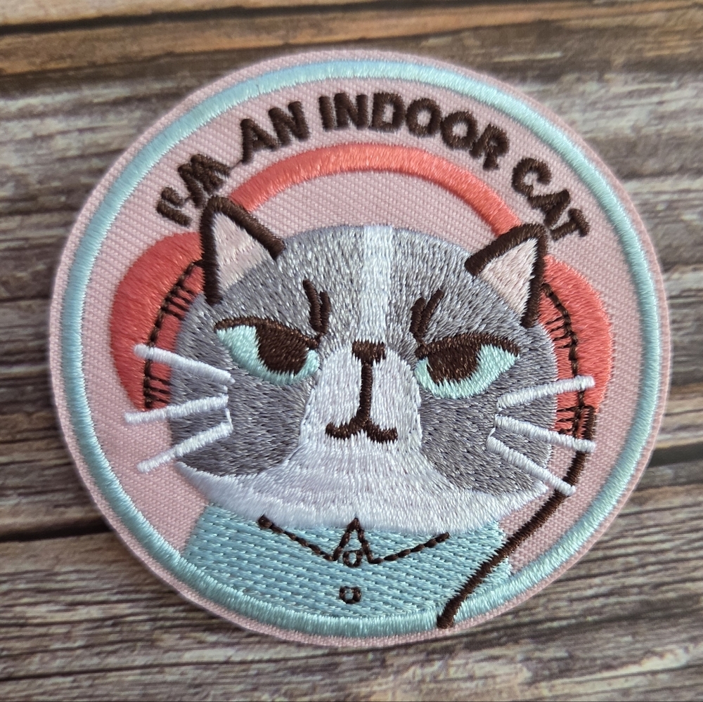I'm An Indoor Cat Spirit Animal Cute Funny Nerd Geek Iron on Patch